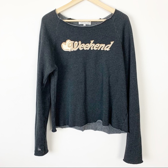 Wildfox Oversized Sweatshirt XS Distress Weekend - Picture 1 of 6